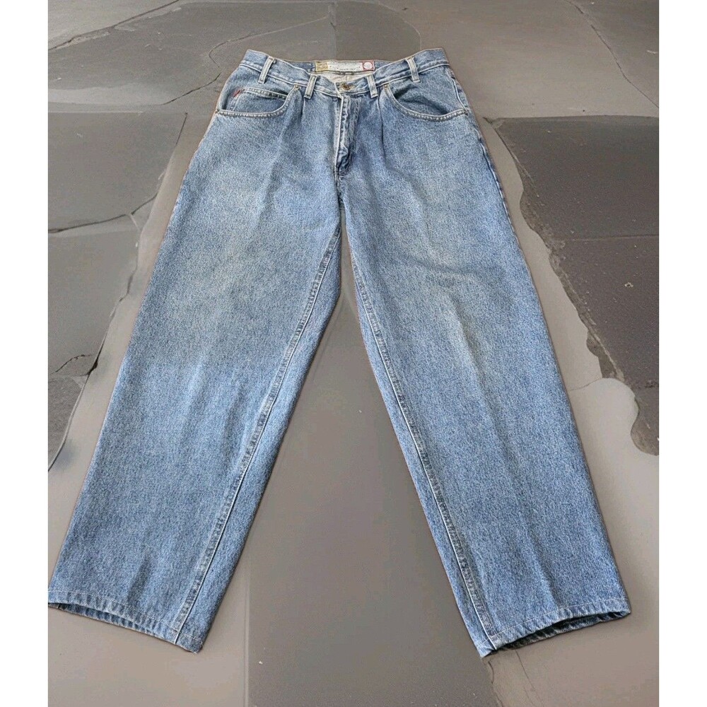 Vintage 90s Bugle Boy "New Denim Basics" Pleated Baggy Jeans